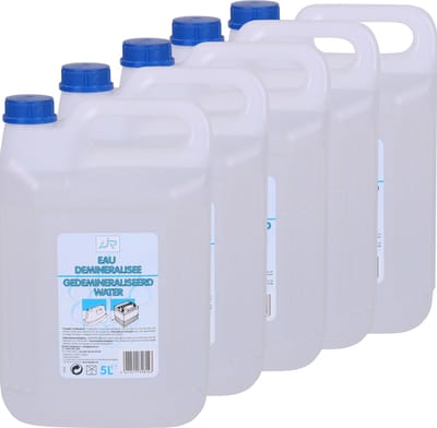 Urban Living Accuwater/Demiwater - 5x - gedemineraliseerd water - fles 5 liter- water zonder zouten - voor ruiten/strijkijzer/auto en meer