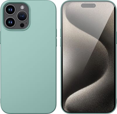 Hoesje Geschikt voor iPhone 15 Pro – Liquid siliconen Backcover – Mint Groen