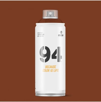 MTN94 Bruine spuitbus - 400ml lage druk en matte afwerking spuitverf - Graffiti verf voor vele doeleinden zoals voor diy, klussen, graffiti, hobby en kunst
