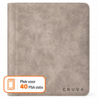 Cruva 4-Pocket Slab Binder - Grijs – Luxe Opbergmap voor 40 Graded Cards – Premium Opbergmap - Geschikt voor PSA, BGS, CGC & Meer - Geschikt voor Pokémon, Sportkaarten & Andere TCG