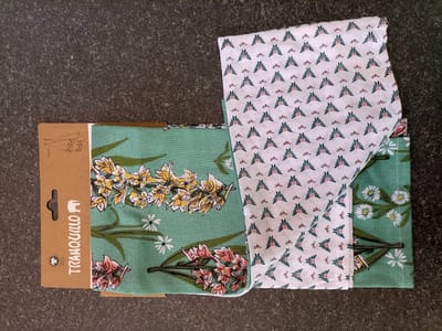Floz Design theedoek met print - set van 2 theedoeken - cadeau set theedoek - fairtrade en duurzaam - 50 x 70 cm