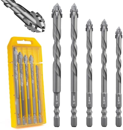 Excentrische Boorset - Viersnedige Boor - Boren in Materialen - Wolfraamcarbide - 5-delig 6-12 mm - Staal