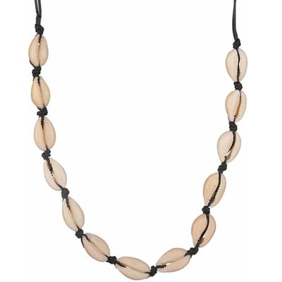 Fako Bijoux® - Schelpjes Ketting - Schelpen - 70cm - Zwart