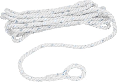 Gesplitste Polyester Mooring Line - Boot Dock Rope - Boten Aanleggen - Voorgesplitste Lus - 14mm x 10m - Wit