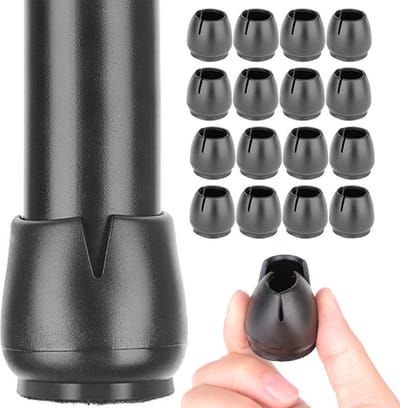 Stoelpootbeschermers - 16 Stuks - Zwart - 12-16mm - Stoelpoot doppen - Vloerbescherming Stoelpoten - Stoeldoppen
