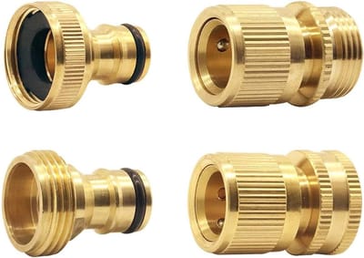 Snelle Koppeling Tuinslang met Messing Aansluitingen en Nozzle - Koppeling Set voor Tuingebruik, Tuinaccessoires en Slangverbindingen