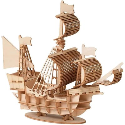 Puzzle en bois 3D DIY pour assemblage Puzzle découpe laser voilier biplan locomotive à vapeur train jouet Kit de bricolage pour adultes enfant