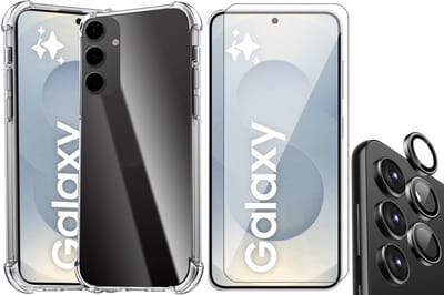 Hoesje geschikt voor Samsung Galaxy S25 - Screenprotector Glas & Camera Protector - Shockproof Transparant