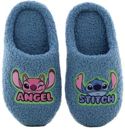 Lilo & Stitch - Pantoffels voor meisjes en dames - Angel en Stitch Sloffen slip-on - Huisschoenen - Maat 30 - Blauw