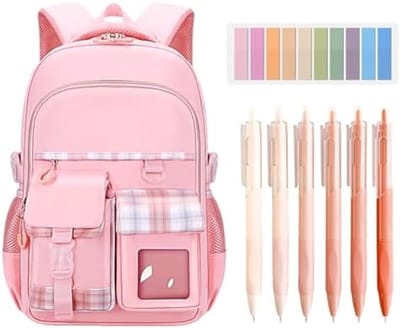 PromoHome Schoolrugzak voor Meisjes - Grote Capaciteit Roze Rugzak met Ergonomisch Design