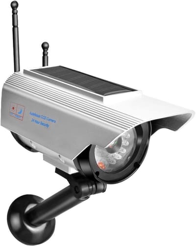 Nep Camera Zilver - Dummy Beveiligingscamera - Diefstal Afschrikken - Knipperende LED - 19 x 9 x 9 cm - Zilver