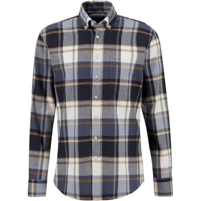 Fynch-Hatton Overhemd Classic Large Checks Navy / male