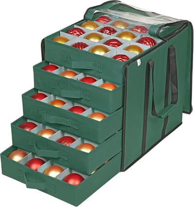 Opbergdozen voor Kerstversiering met Verdelers - Organizer voor 100 Ornamenten