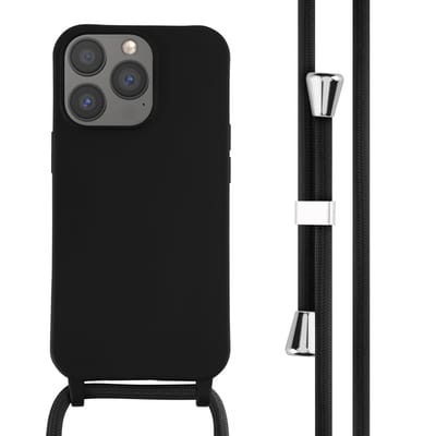 imoshion Hoesje - Geschikt voor Apple iPhone 13 Pro - Siliconen hoesje met koord - Zwart