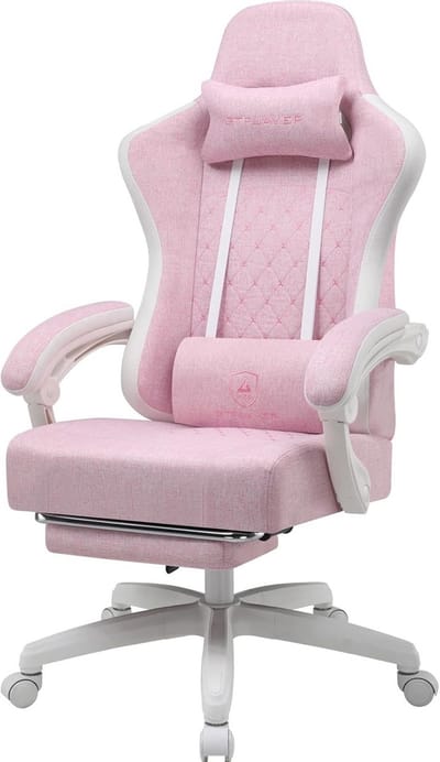 Ergonomische Gamingstoel met Hoge Rugleuning, Lendensteun en Voetensteun