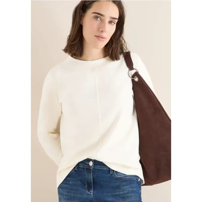 Shirt met trechtervormige hals in effen kleur