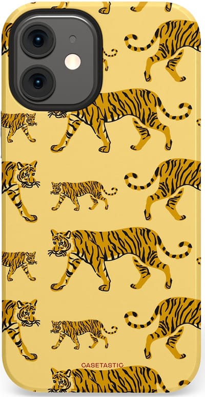 Casetastic Hoesje Geschikt voor Apple iPhone 12 Mini - Stijlvolle Beschermende Duo-layer Case - Streep van de natuur