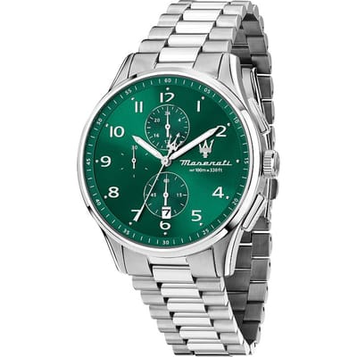 Maserati Sorpasso Chronograaf Roestvrij Staal Groen Wijzerplaat Kwarts R8873624006 100M Herenhorloge groen