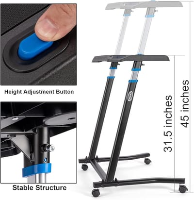 Verstelbare Rollentrainer Tafel met Antislip Rubber Werkblad en Bekerhouders
