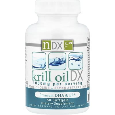Dynamix Naturel (NDX), huile de krill dx, DHA et EPA premium, 1 000 mg, 60 capsules molles (500 mg par gélule)