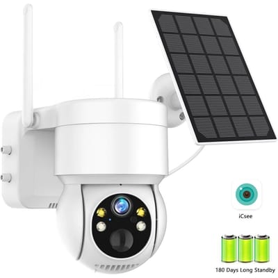 WiFi PTZ-camera Buiten Draadloze IP-camera op zonne-energie 4MP HD Ingebouwde batterij Videobewakingscamera Lange tijd stand-by iCsee APP Camera NO Card