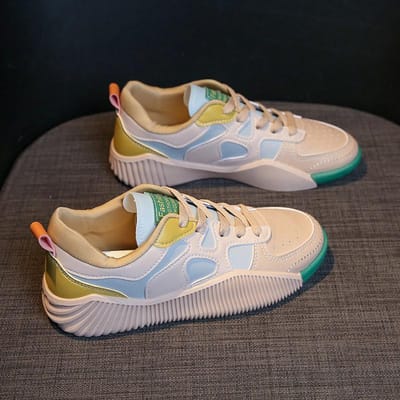 Kleine Witte Schoenen Dames Lente Nieuw Retro Casual Schoenen Comfortabele en Veelzijdige Sport Kleurcombinatie Sneakers Dames 40 gray