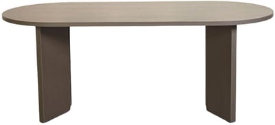 Eettafel Japandi ovaal 200cm walnoot melamine Hano Japanse eetkamertafel