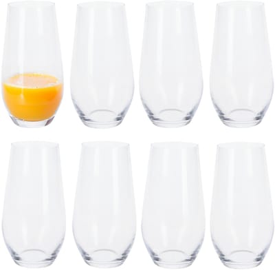 Excellent Houseware Tumbler waterglazen - 8x stuks - 580 ml - grote drinkglazen - Kristal glas - Glazen voor frisdrank/water
