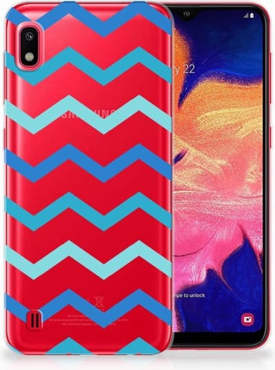 Samsung Galaxy A10 TPU bumper Zigzag Blauw