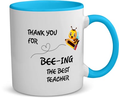 Akyol - docent cadeau - koffiemok - theemok - blauw - Docent - meester en juffen cadeau - docent - collega cadeau - verjaardag - cadeau - afscheidscadeau - geschenk - leuke cadeau - kado - gift - juffendag - meesterdag - 350 ML inhoud