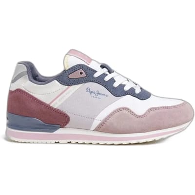 Pepe Jeans London Print veelkleurige leren sportschoenen
