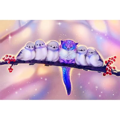 DIY 5D diamant schilderij schattige cartoon vogel strass patroon diamant borduurwerk 20X30CM gray
