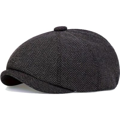 Kinderen Retro Newsboy Petten Britse Schilders Hoeden Lente Herfst Baret Visgraat Platte Pet Hip Hop Baretten Voor Jongens black
