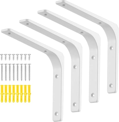 Zwarte 90 Graden Hoeksteunen – Robuuste Metalen Hoekbeugels voor Wandmontage, Driehoekige Plankensteunen voor Zware Lasten (250x200mm)