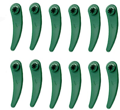 12-stuks Kunststof maaimessen - Groene grastrimmer - Vervangmessen voor grasmaaiers - Accessoires voor grasmaaiers - Grasmaaiers voor thuisgebruik - Maaigadgets - Zaagbladen - Onkruid verwijderen - Geschikt voor grasmaaiers - Groen
