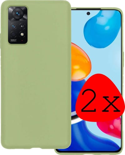 Hoesje 2 Stuks - Geschikt voor Xiaomi Redmi Note 11s - Sterk & Shockproof - Case Siliconen - Back Cover - Telefoon Hoes - Groen