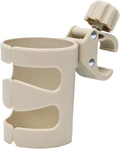 Bekerhouder Kinderwagen - Fleshouder Universeel - Onderweg Drankjes - Verbeterde Stabiliteit - 16.5 x 14.7 cm - Khaki