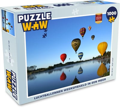 Puzzel Luchtballon - Water - Reflectie - Legpuzzel - Puzzel 1000 stukjes volwassenen