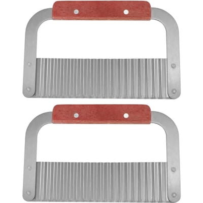 2 Stuks Roestvrij Staal Handgemaakte Zeepsnijmessen Crinkle Snijgereedschap Keukenaccessoire