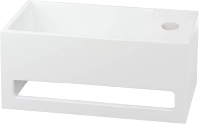 AquaVik Fontein Toilet Kraan Rechts - Solid Surface Mat Wit - 35cm - 35x20x16cm - Handdoekhouder - Handenwasser - Wc Fontein - Toiletfontein