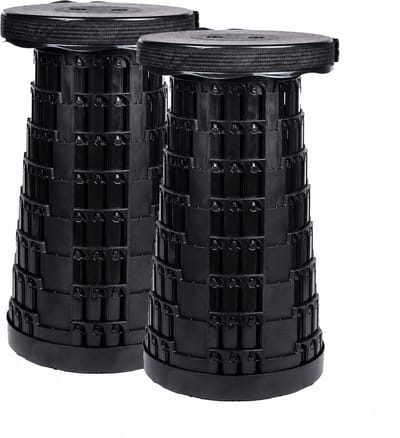 Opvouwbare kruk extra strong zwart per 2 - telescopische kruk - 250 kg - inklapbare kruk - draagbaar - kampeerstoel - opstapkrukje