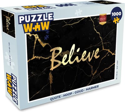 Puzzel Quote - Hoop - Goud - Marmer print - Legpuzzel - Puzzel 1000 stukjes volwassenen