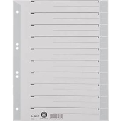 LEITZ® scheidingsbladen A4 1652, gebruik naar eigen inzicht, 100 stuks, grijs
