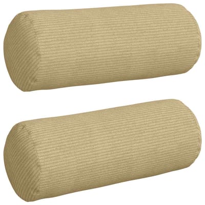 vidaXL Bolster Kussens 2 stuks Grijs groen Ø 15 x 40 cm Cordstof