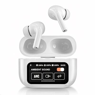 Tech Essentials FlexBeat - Draadloze Oordopjes met Active Noise Cancelling - Bluetooth 5.4 - In Ear Sport Oortjes voor Hardlopen - Microfoon - Earbuds met Oplaadcase - Wit