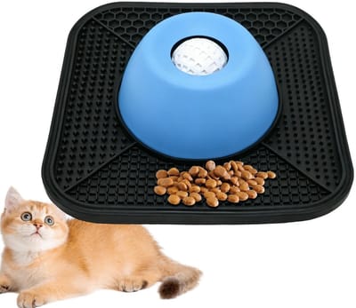 Honden Voerbak - Interactieve Mat - Langzaam Eten - Antislip Puzzel - 25.5 cm - Blauw
