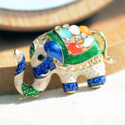 Olifanten Speld Dieren Emaille Spelden Broches Accessoires Mode Trui Kleding Spelden Sjaal Clip Cadeaus Voor Vrouwen blue