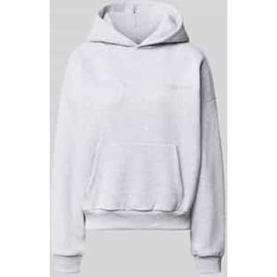 relaxed fit basic hoodie in grijs gemêleerd