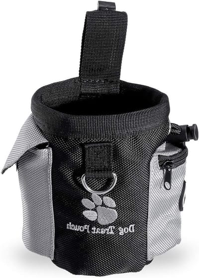 Handige Hond Voerzak voor Training, Oxford Handfree Snack Tas met Ingebouwde Poepzak Dispenser, 12.5 x 8 x 12.5 cm, Ideaal voor Wandelen en Training