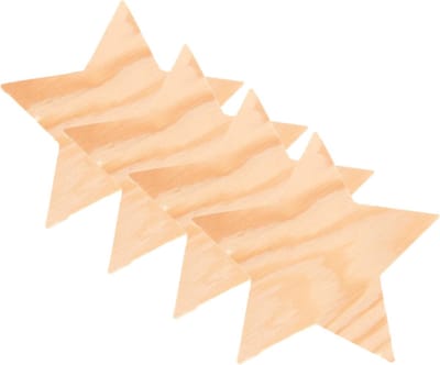 Houten hobby vormen sterren - 8 cm - 8x stuks - met ophang oogjes - zelf decoreren
